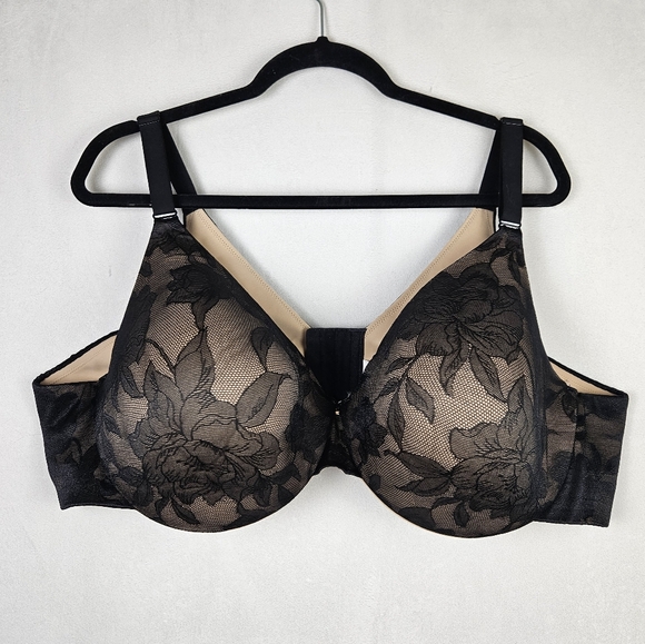 Cacique Elegant Black Lace Comfort Bra 50C - Picture 1 of 7